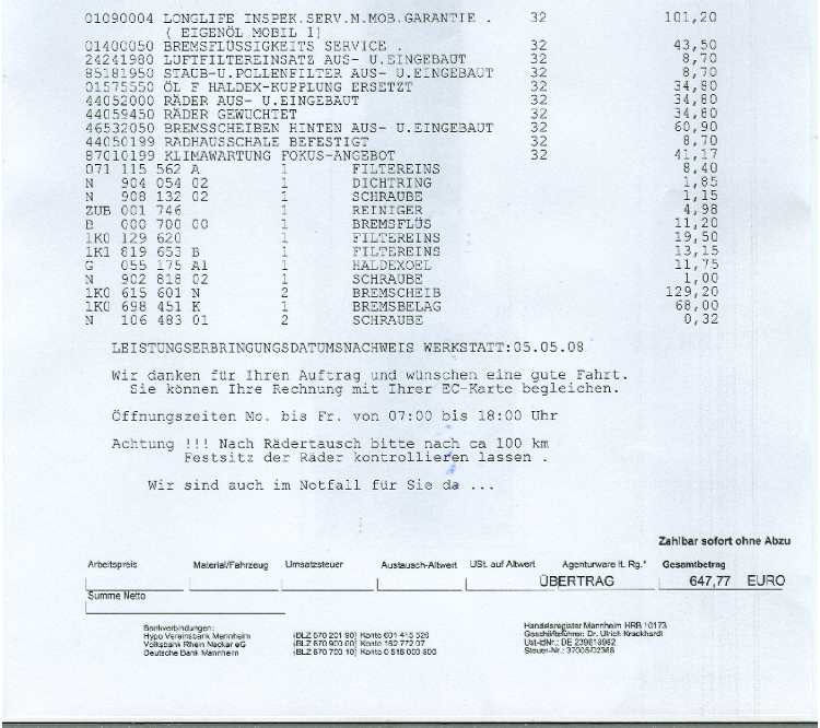 Audi A3 8p Inspektion Checkliste