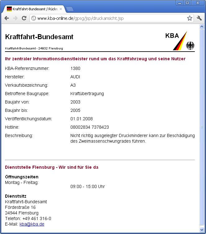 Rückrufaktion