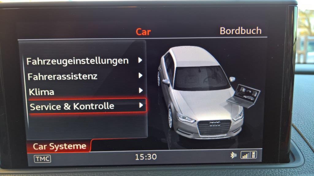 Ölwechselanzeige beim S3 8V im MMI für 15.000km / 1 Jahr zurücksetzten