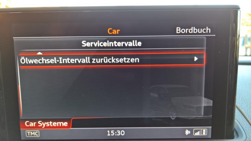 Ölwechselanzeige beim S3 8V im MMI für 15.000km / 1 Jahr zurücksetzten