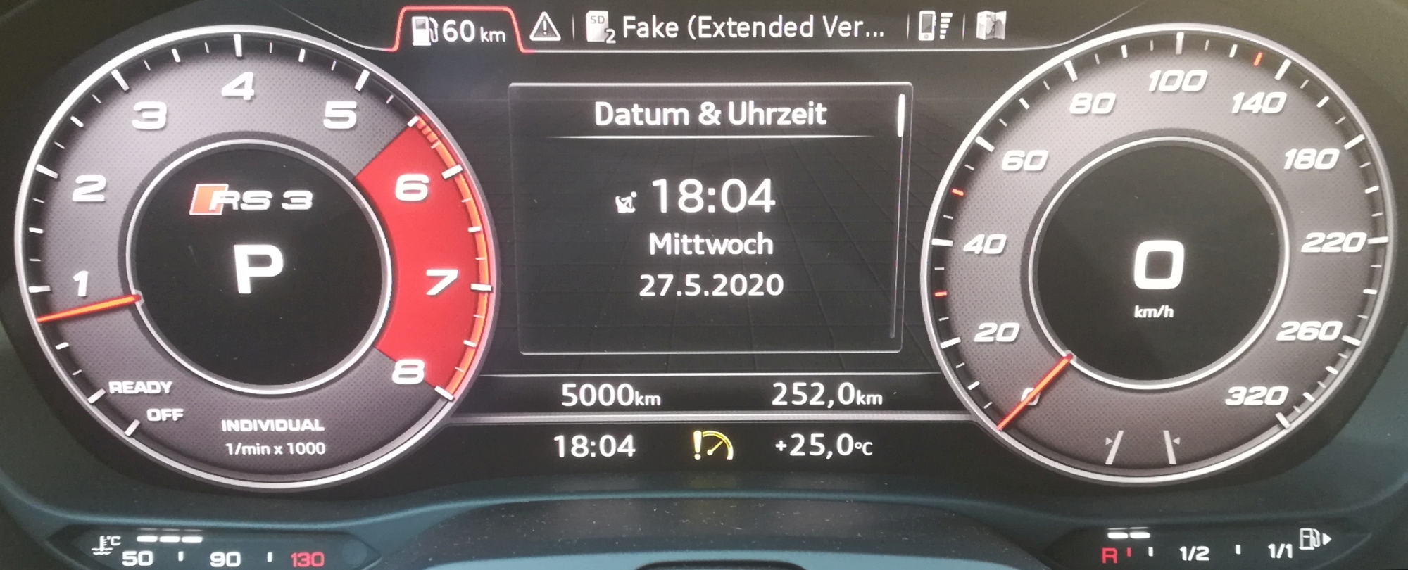 virtual Cockpit mit 5 TSD auf der Uhr