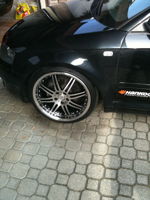 Motec Antares 8,5x19" ET 45 mit 225/35 Hankook S1 Evo